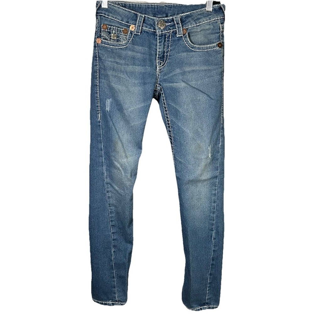 True Religion Jeans World Tour Section Joey‎ Row Seat Womens Size 26 Distressed